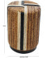 Фото #3 товара 18" Banana Leaf Handmade Linear Wrapped with Cream and Black Stripes Accent Table
