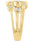 ფოტო #4 პროდუქტის EFFY® Diamond Bezel Cluster Statement Ring (1/2 ct. t.w.) in 14k Gold