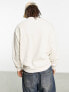 Фото #2 товара ASOS DESIGN oversized sweatshirt in beige with collegiate Phoenix embroidery