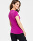 Фото #4 товара Petite Lace-Up-Neck Top, Created for Macy's