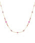 Gold-Tone Lilac Violet Glass Stone Dainty Statement Necklace