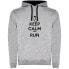 KRUSKIS Keep Calm And Run Two-Colour hoodie Серо-черный, L - фото #3