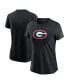 Фото #1 товара Women's Black Georgia Bulldogs Primetime Evergreen Logo T-Shirt