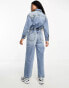 Фото #4 товара Miss Selfridge Petite denim boiler suit in blue wash