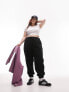 Фото #1 товара Topshop Curve co-ord oversized cuffed jogger in black