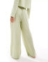 ASOS DESIGN Kayla mix and match beach wide leg trouser in khaki Зеленый, S - EU 36-38 - фото #4