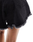 DTT Tall flippy denim shorts in washed black