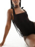 Фото #7 товара & Other Stories crinkle swimsuit in black