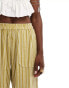 Фото #2 товара Noisy May linen mix loose cargo trouser in yellow stripe