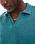 ASOS DESIGN relaxed polo shirt in textured green