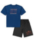 Men's Royal, Heathered Charcoal New York Mets Big and Tall T-shirt and Shorts Sleep Set