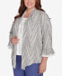 ფოტო #3 პროდუქტის Plus Size Worth Avenue Women's Chevron Two In One Top With Necklace