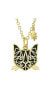 ფოტო #1 პროდუქტის s Captain Goose Inspired Yellow Gold Plated Cat Pendant Necklace