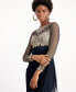 ფოტო #4 პროდუქტის Petite Embellished Illusion-Bodice Ruched Gown