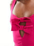 Фото #3 товара Vesper bow detail bodycon midi dress in pink