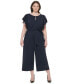 Women's Scuba Crepe Flutter-Sleeve Jumpsuit