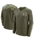Фото #1 товара Men's Olive Pittsburgh Steelers 2021 Salute To Service Henley Long Sleeve Thermal Top