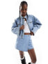 Фото #1 товара ONLY denim biker jacket in light blue