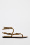 SPLIT SUEDE FLAT SLIDER SANDALS