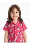 LCW baby Gömlek Yaka 101 Dalmaçyalı Baskılı Kız Bebek Şortlu Pijama Takımı