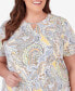 Фото #4 товара Plus Size Charleston Paisley Top with Side Ruching