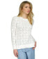 Фото #4 товара Women's Logo Mesh-Stitch Monogrammed Sweater, Regular & Petite