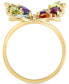ფოტო #3 პროდუქტის Multi-Gemstone (1-3/4 ct. t.w.) & Diamond (1/8 ct. t.w.) Butterfly Ring in 14k Gold