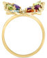 Фото #3 товара Multi-Gemstone (1-3/4 ct. t.w.) & Diamond (1/8 ct. t.w.) Butterfly Ring in 14k Gold