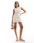 Фото #2 товара ASOS DESIGN linen high neck shift dress with pocket detail in cream stripe