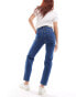 Stradivarius slim mom jean with stretch in indigo blue