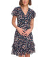Petite Floral-Print Ruffled A-Line Dress
