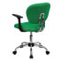 Фото #2 товара Mid-Back Bright Green Mesh Swivel Task Chair With Chrome Base And Arms