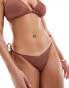 Фото #1 товара Ivory Rose ribbed beaded tie side bikini bottom in brown