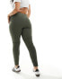 In The Style Plus high waist legging in khaki