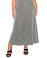 Фото #4 товара Plus Size Span Rail Textured Rib Elastic Waist Maxi Skirt