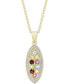 ფოტო #1 პროდუქტის Multi-Gemstone (3/4 ct. t.w.) & Diamond Accent Mosaic 18" Pendant Necklace in 14k Gold-Plated Sterling Silver