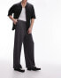 Topman drape wide leg jogger in charcoal