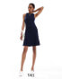 Vero Moda Tall knitted racer swing dress in navy Синий, S - EU 34 - фото #1