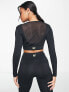 Фото #2 товара HIIT long sleeve top with mesh cut outs in black