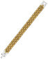 ფოტო #1 პროდუქტის Sutton Stainless Steel Gold-Tone Three Row Studded Link Bracelet