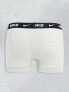 Nike 3 pack cotton stretch trunks in black/grey/white