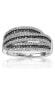 Suzy Levian Sterling Silver Cubic Zirconia Stripe Ring