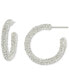 ფოტო #2 პროდუქტის Crystal Small Hoop Earrings in Sterling Silver, 1", Created for Macy's
