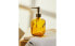 Mustard yellow glass bathroom soap dispenser