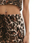 ASOS DESIGN co-ord mini skirt with split in leopard animal print