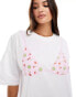 Фото #4 товара ASOS DESIGN oversized tee with fruit bikini graphic in white