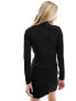 Фото #7 товара Vero Moda high neck ruched front long sleeved top in black