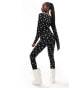 Threadbare Ski base layer top and leggings set in star print Черно-белый, 34 - фото #6