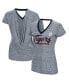 Фото #1 товара Women's Navy Detroit Tigers Halftime Back Wrap Top V-Neck T-shirt