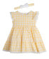 ფოტო #1 პროდუქტის Baby Girls Seersucker Dress with Matching Headband and Diaper Cover, 2 Piece Set